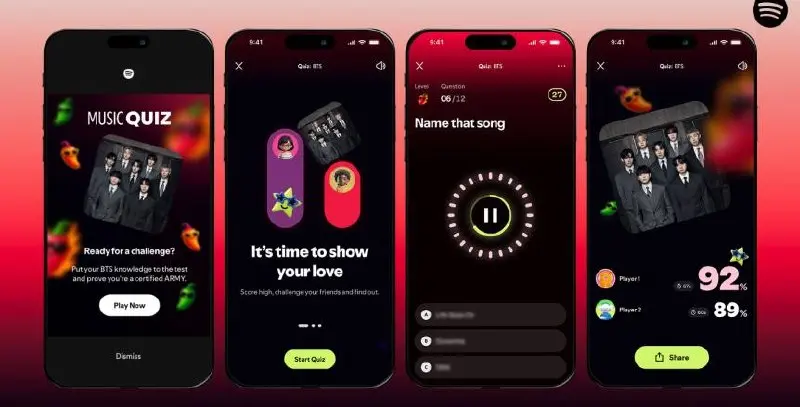 Есть тут те, кто играл в Music Quiz на старых iPod?
Хорошие новости — скоро будем играть и в Spotify. Обещают запустить квизы по 2000 артистов | Сетка — социальная сеть от hh.ru