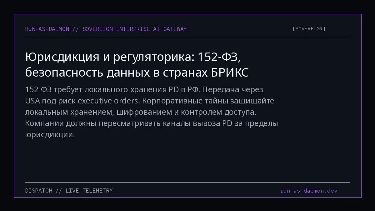 152-ФЗ требует локального хранения PD в РФ. Передача через USA под риск executive orders. Корпоративные тайны защищайте локальным хранением, шифрованием и контролем доступа | Сетка — социальная сеть от hh.ru