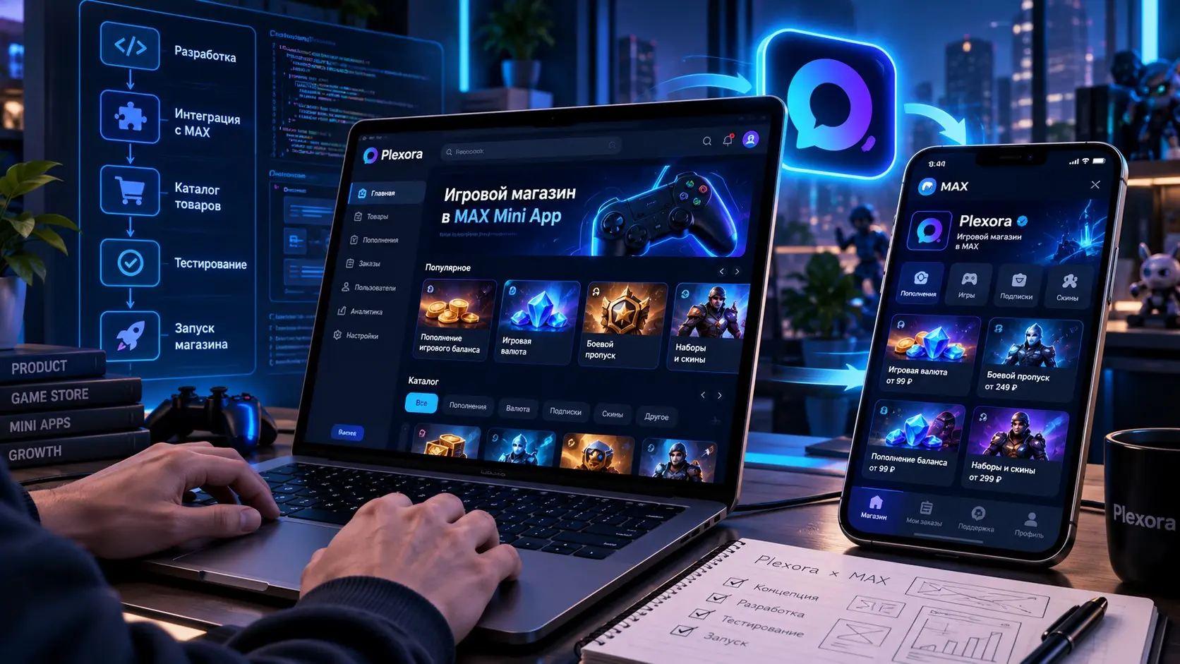 Plexora: архитектура игрового магазина в MAX Mini App. | Сетка — социальная сеть от hh.ru