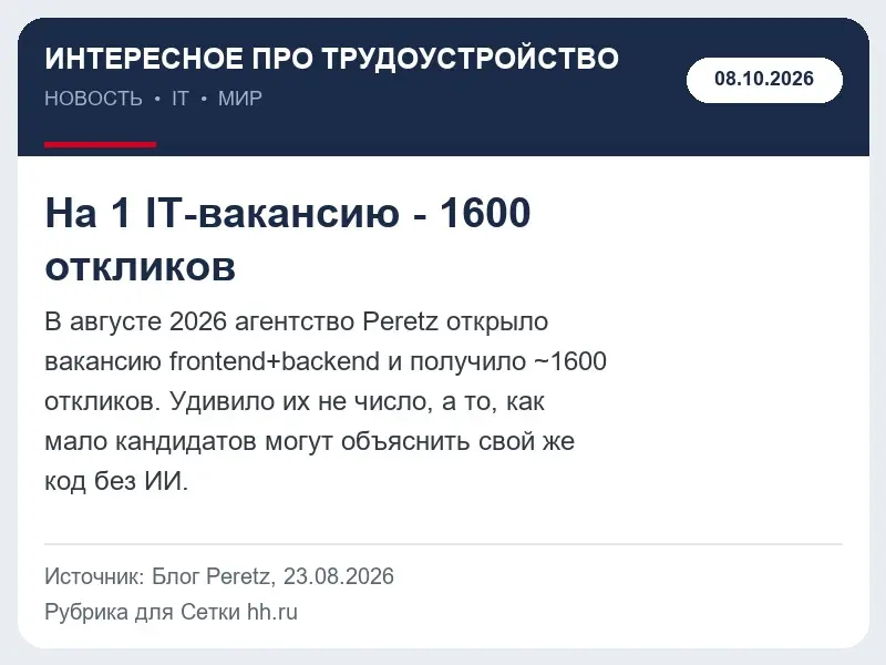 ИНТЕРЕСНОЕ ПРО ТРУДОУСТРОЙСТВО | Сетка — социальная сеть от hh.ru
