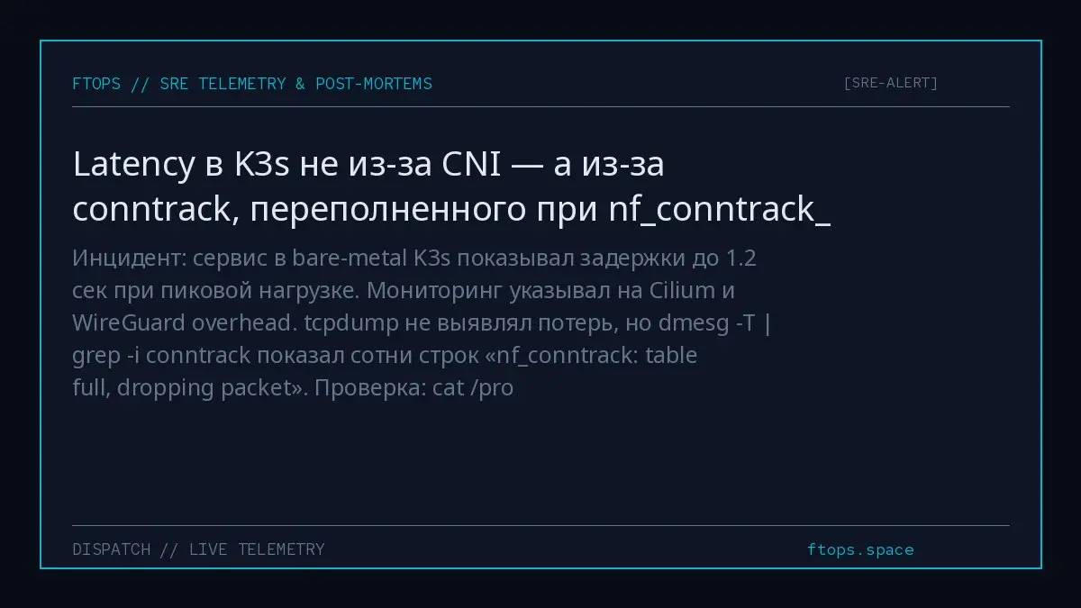 Инцидент: сервис в bare-metal K3s показывал задержки до 1.2 сек при пиковой нагрузке. Мониторинг указывал на Cilium и WireGuard overhead | Сетка — социальная сеть от hh.ru