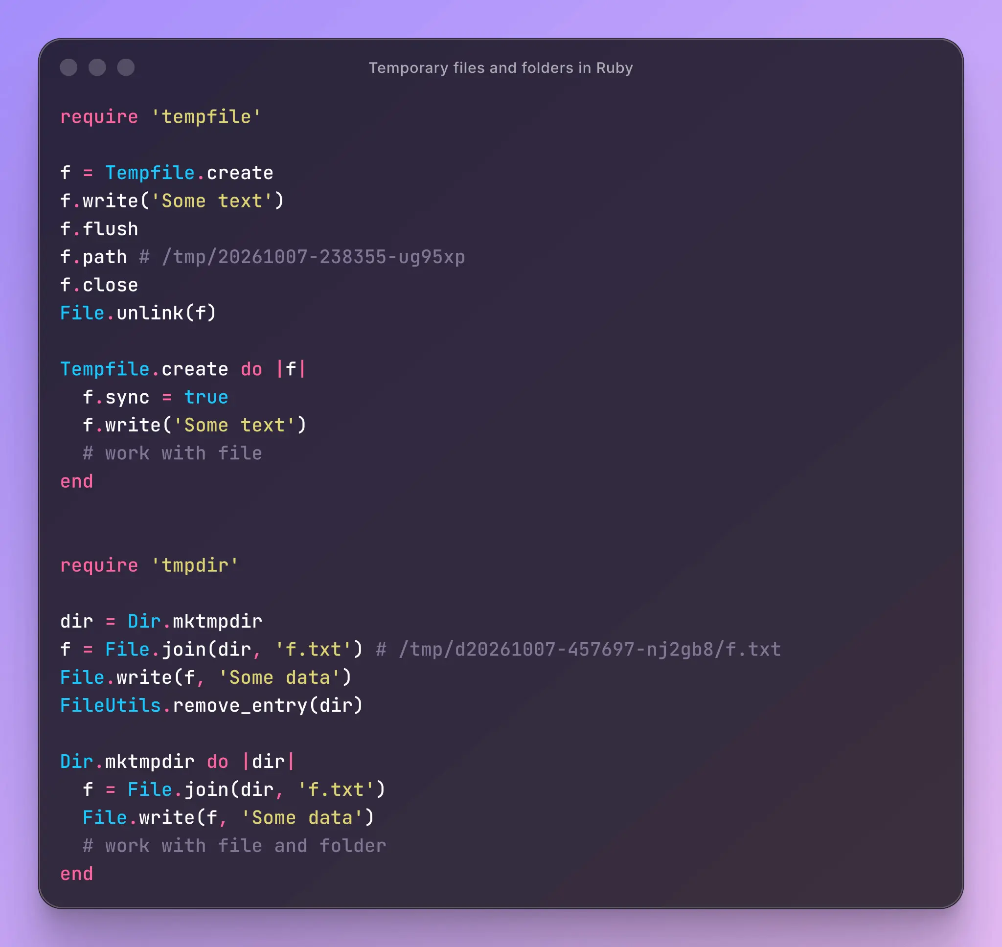 Временные файлы и папки в Ruby | Сетка — социальная сеть от hh.ru