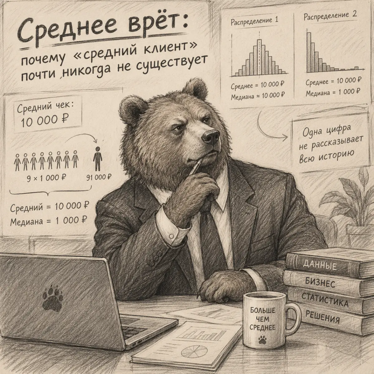 Ловушка среднего: как одна цифра искажает бизнес | Сетка — социальная сеть от hh.ru