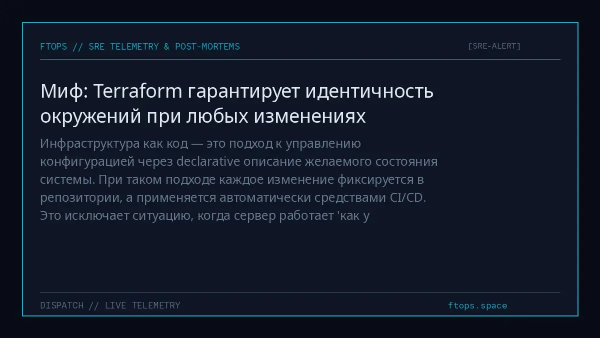 Инфраструктура как код — это подход к управлению конфигурацией через declarative описание желаемого состояния системы | Сетка — социальная сеть от hh.ru