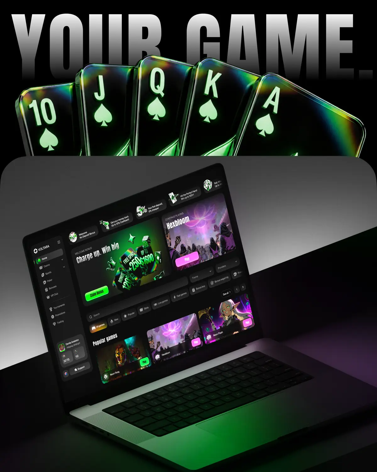 https://www.behance.net/gallery/256740269/Voltara-igaming | Сетка — социальная сеть от hh.ru