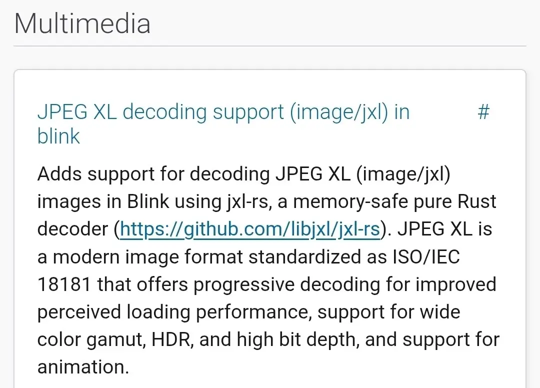 В chrome 155 вернули поддержку JXL. Это второй заход гугл с этим форматом. Первый вёл к большой утечке памяти, но сейчас всё переписали на расте.
Помимо хрома этот формат есть в сафари | Сетка — социальная сеть от hh.ru