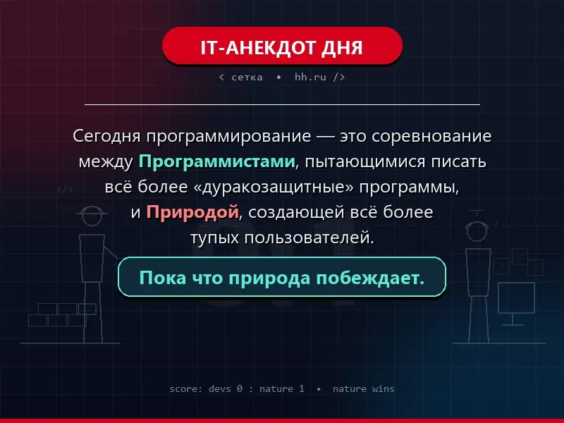 IT-АНЕКДОТ ДНЯ | Сетка — социальная сеть от hh.ru
