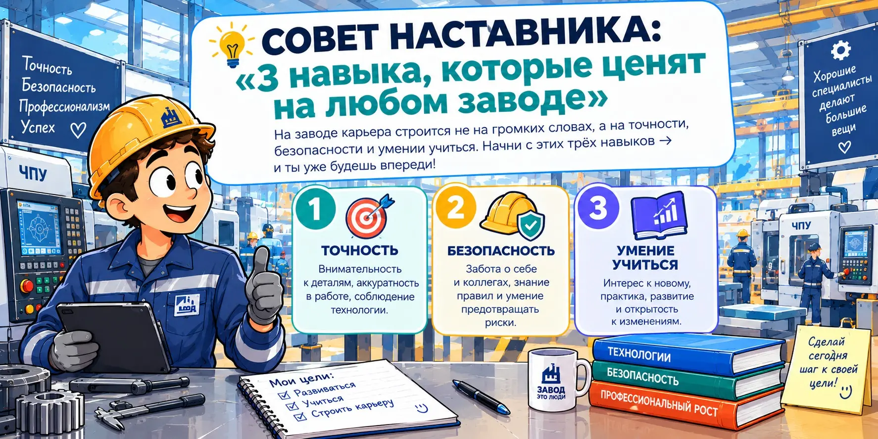 💡СОВЕТ НАСТАВНИКА: «3 навыка, которые ценят на любом заводе» | Сетка — социальная сеть от hh.ru