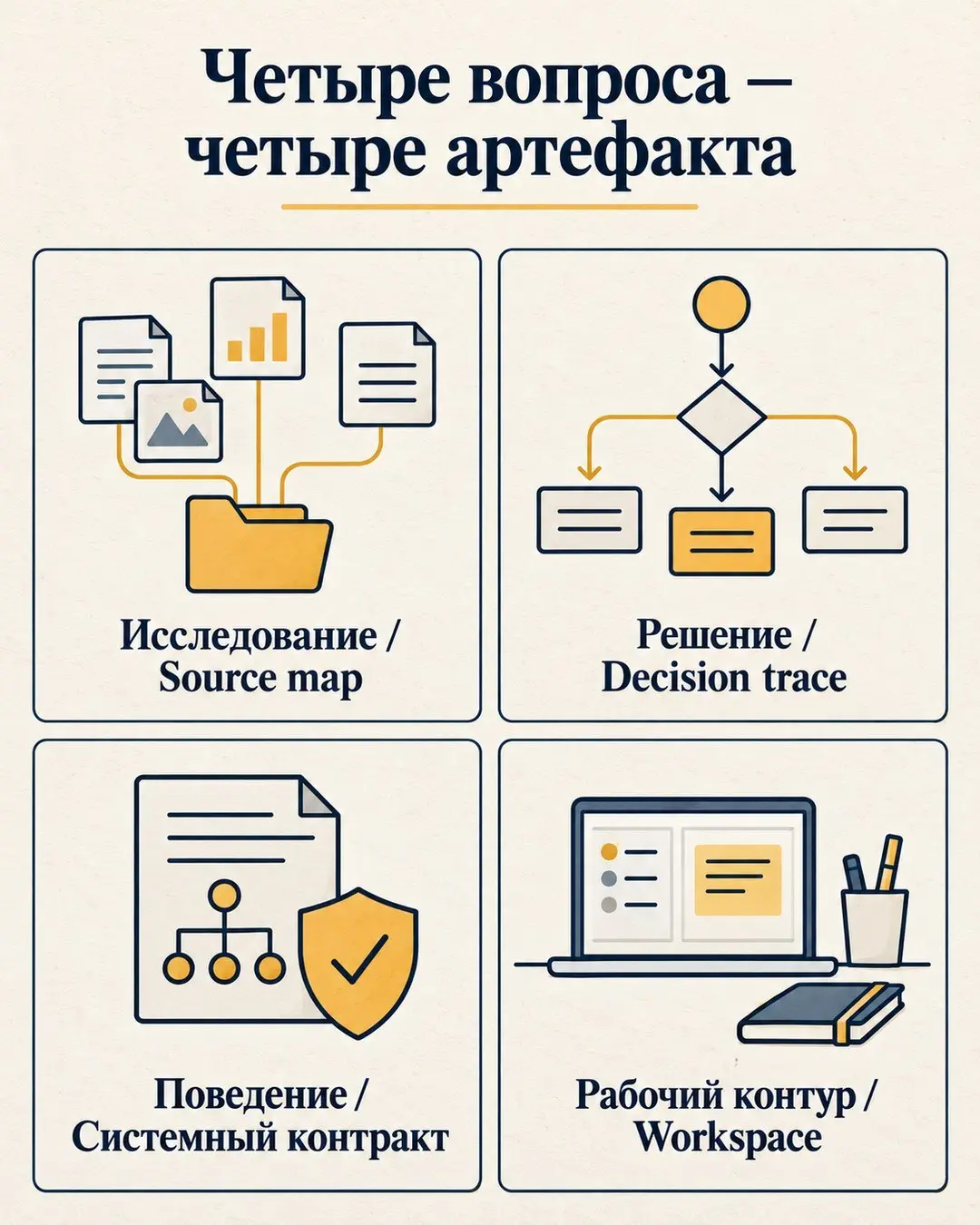Четыре доклада нельзя строить вокруг одного артефакта
Исследование незнакомой системы требует source map.
Обоснование решения требует decision trace | Сетка — социальная сеть от hh.ru