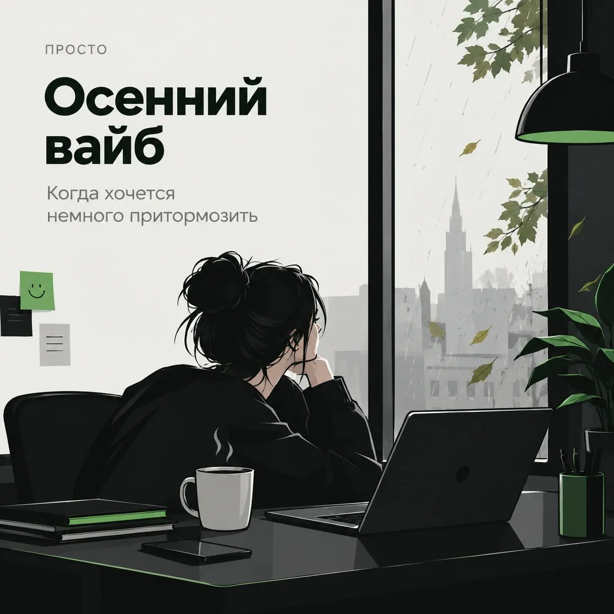 #оффтопGreenCore
Осень — это когда хочется поставить жизнь на паузу до весны!
Есть у осени одна особенность: вроде бы ничего не случилось, дедлайны на месте, задачи никуда не исчезли, календарь всё та... | Сетка — социальная сеть от hh.ru