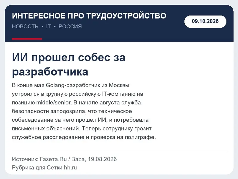 ИНТЕРЕСНОЕ ПРО ТРУДОУСТРОЙСТВО | Сетка — социальная сеть от hh.ru