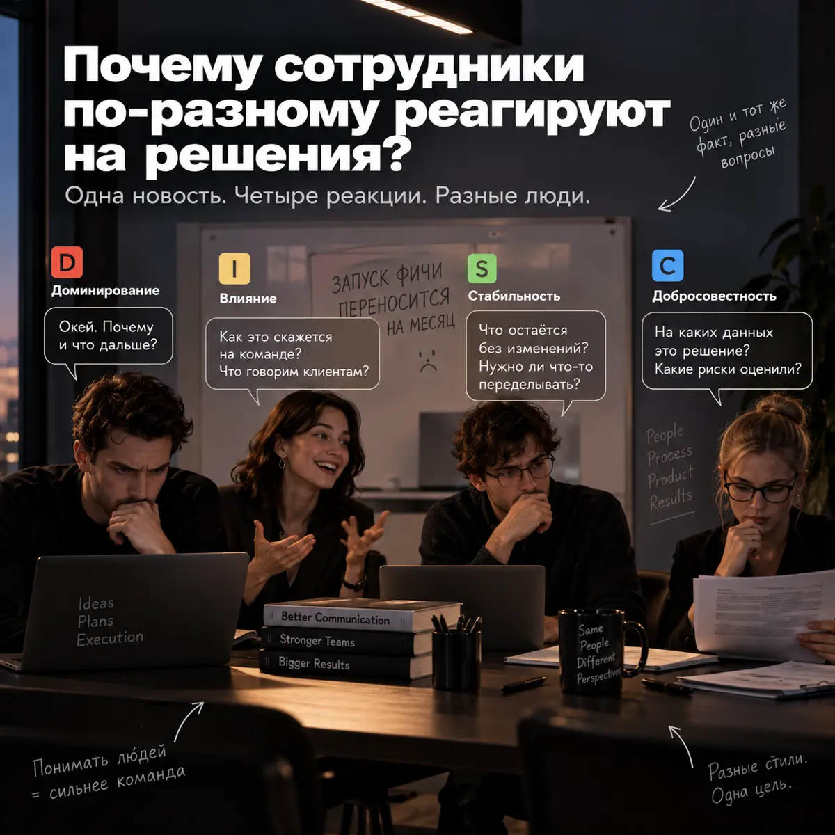 Почему сотрудники по-разному реагируют на решения? | Сетка — социальная сеть от hh.ru