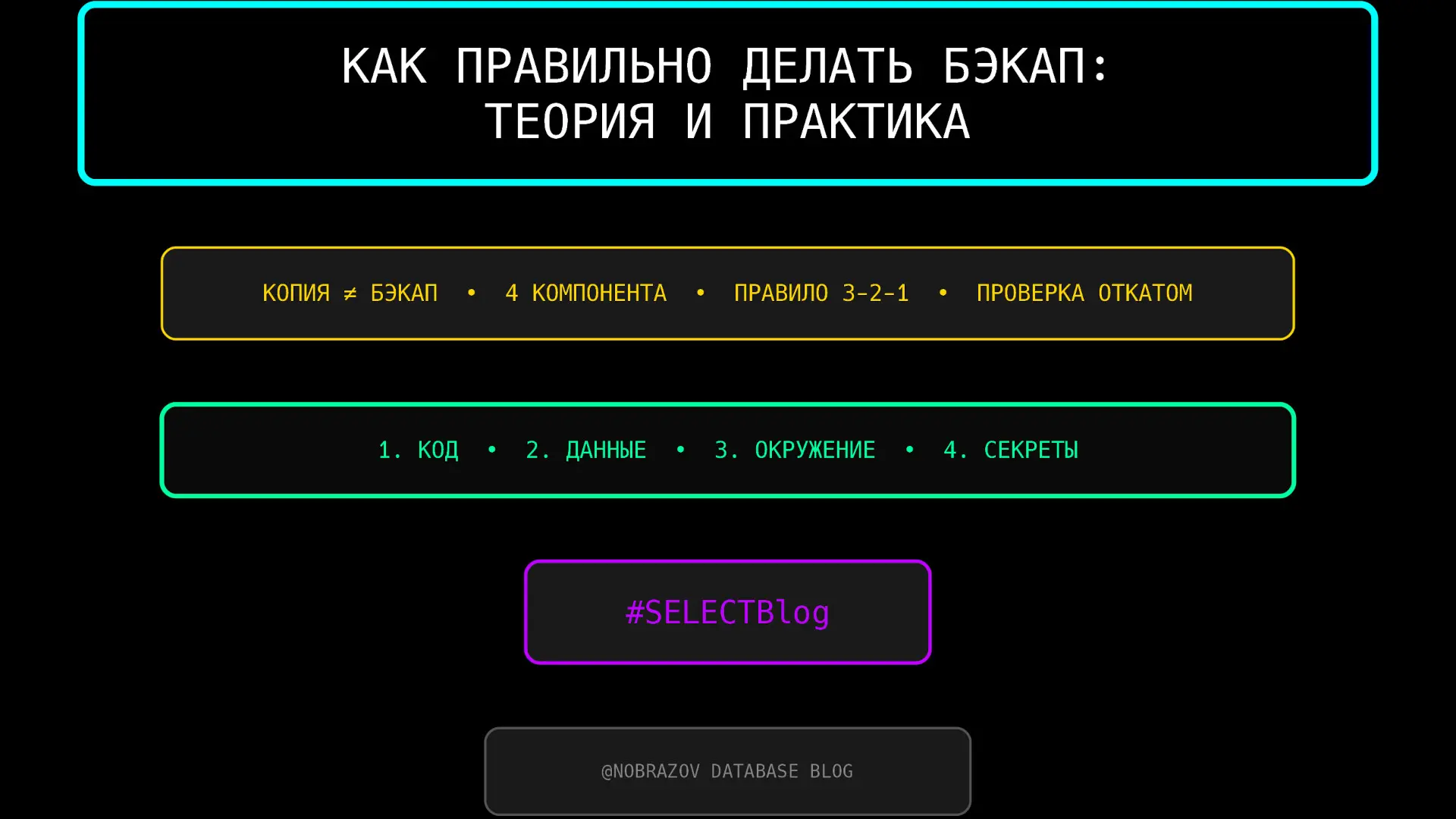 SE:ECTBlog 7: Как правильно делать бэкап: теория и практика | Сетка — социальная сеть от hh.ru