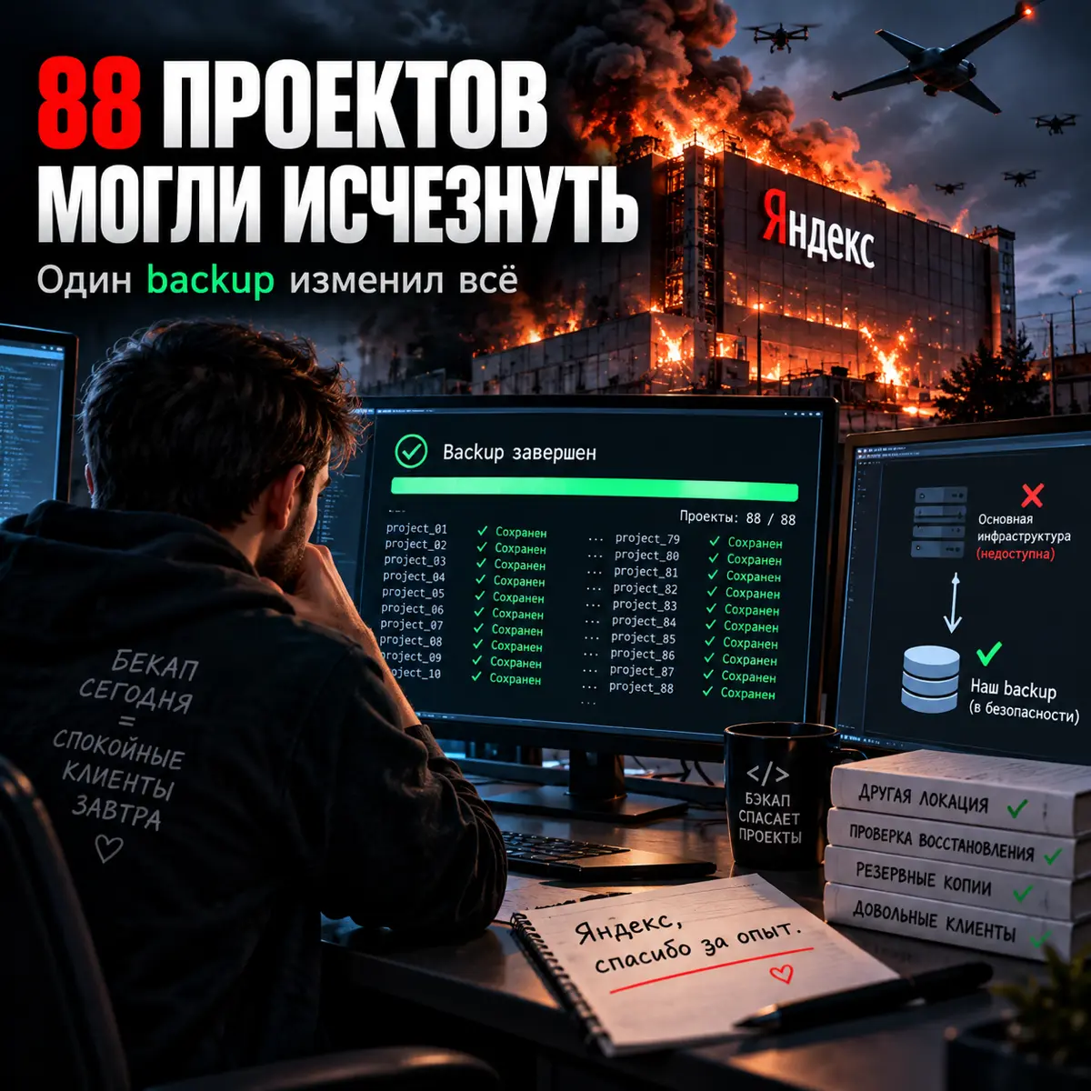 Мы спасли 88 проектов своих клиентов , до события с Яндексом | Сетка — социальная сеть от hh.ru