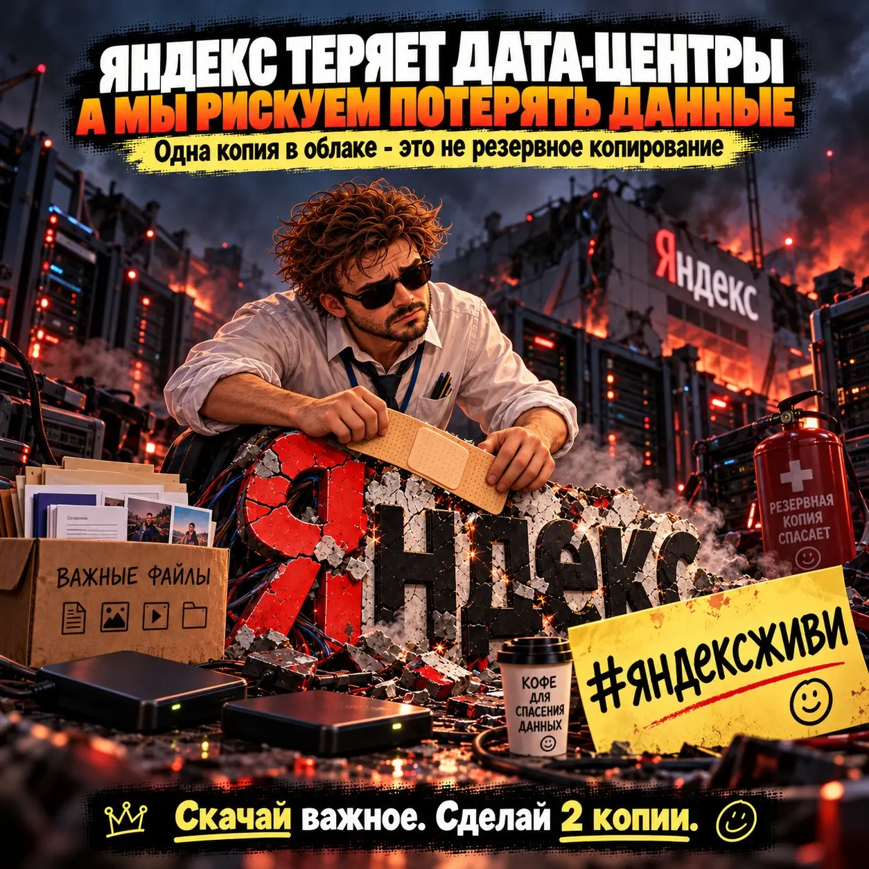 ➡️Яндекс теряет дата-центры.
А мы рискуем потерять данные. | Сетка — социальная сеть от hh.ru