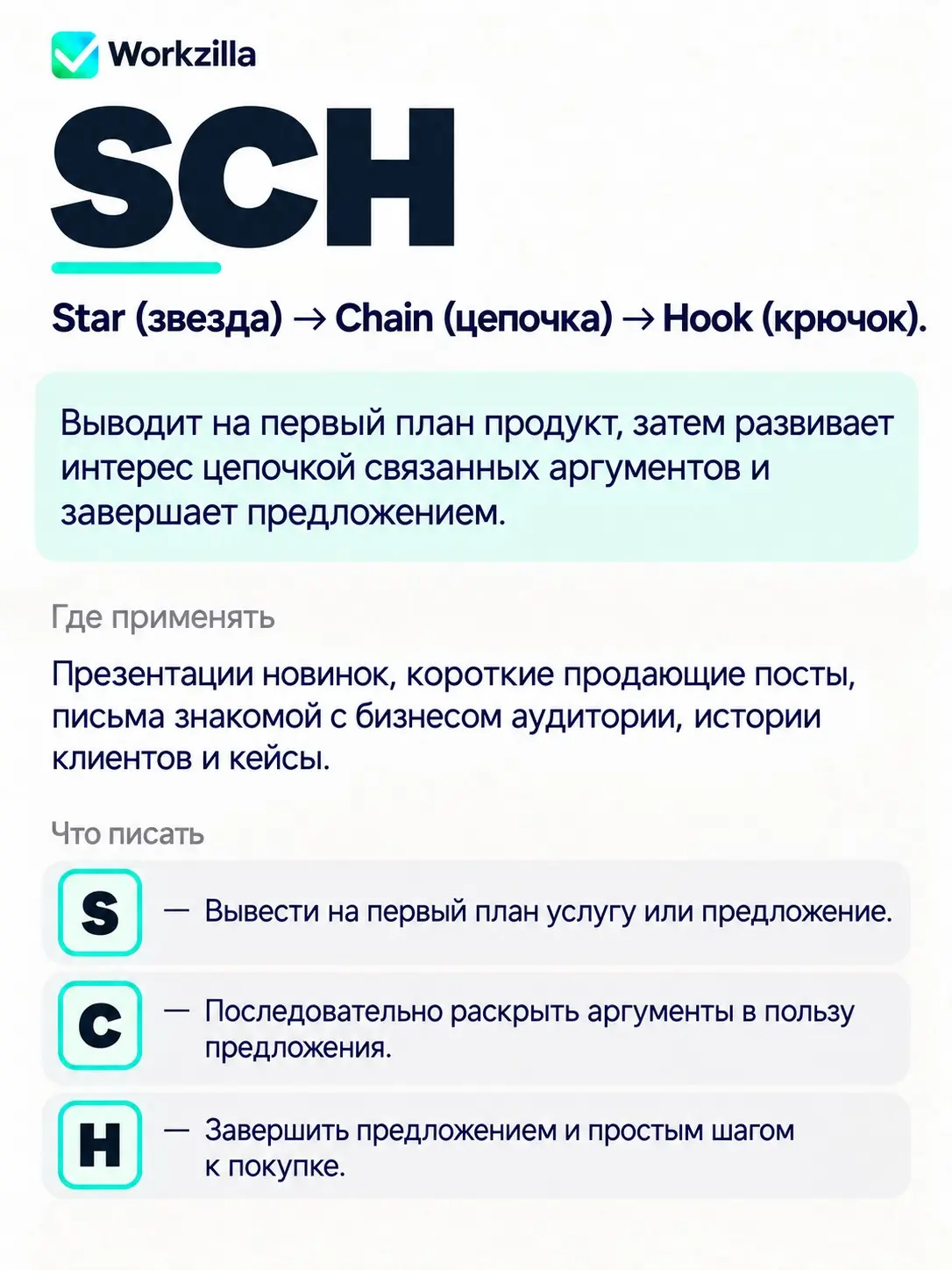 В нашем блоге 12 формул, но в пост все они не влезли. https://work-zilla.com/blog/formuly-kopirajtinga-dlya-biznesa/ | Сетка — социальная сеть от hh.ru