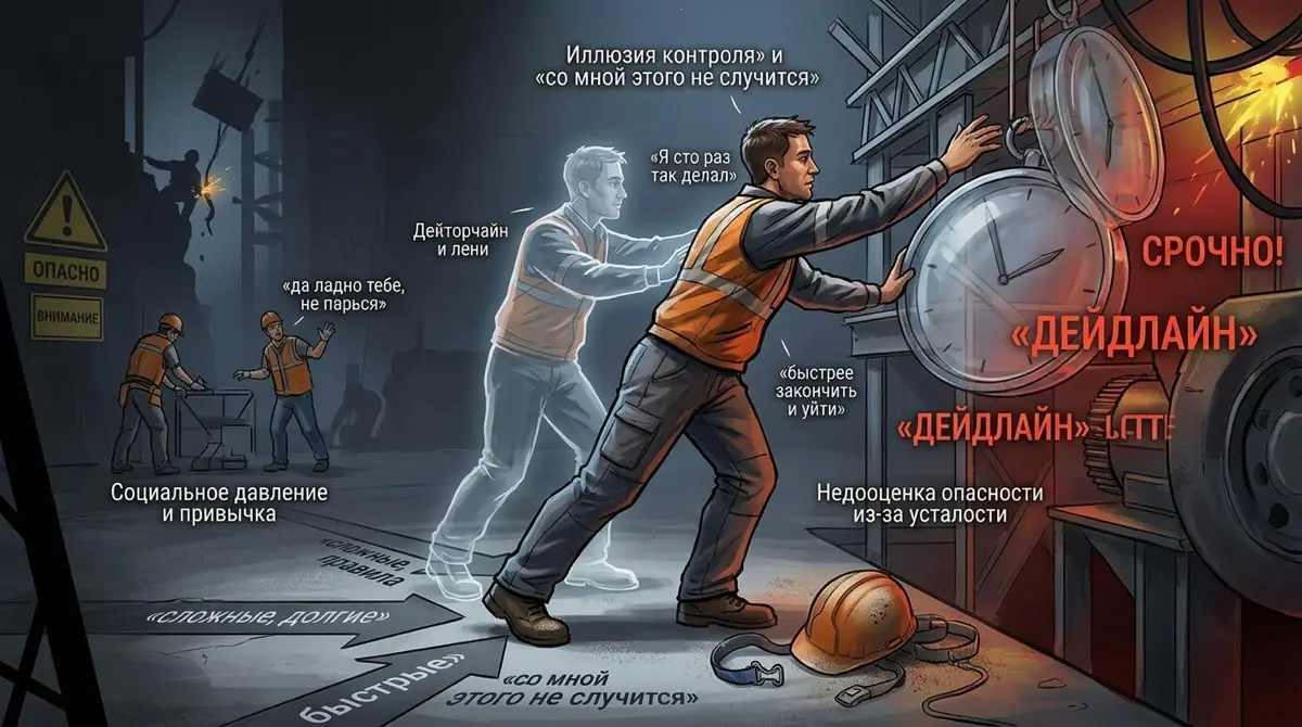 Почему люди нарушают технику безопасности, даже зная о последствиях?
На любом производстве почти всегда размещены плакаты о безопасности, проводятся инструктажи, выдаются средства защиты | Сетка — социальная сеть от hh.ru