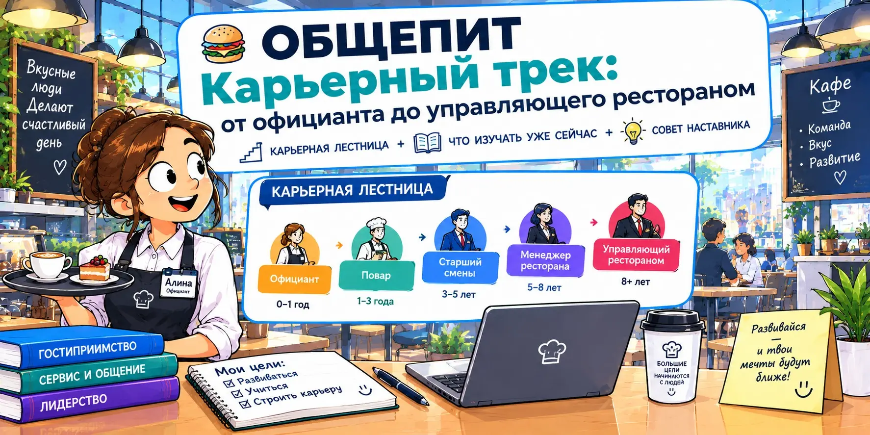ОБЩЕПИТ🍔 Карьерный трек: от официанта до управляющего | Сетка — социальная сеть от hh.ru