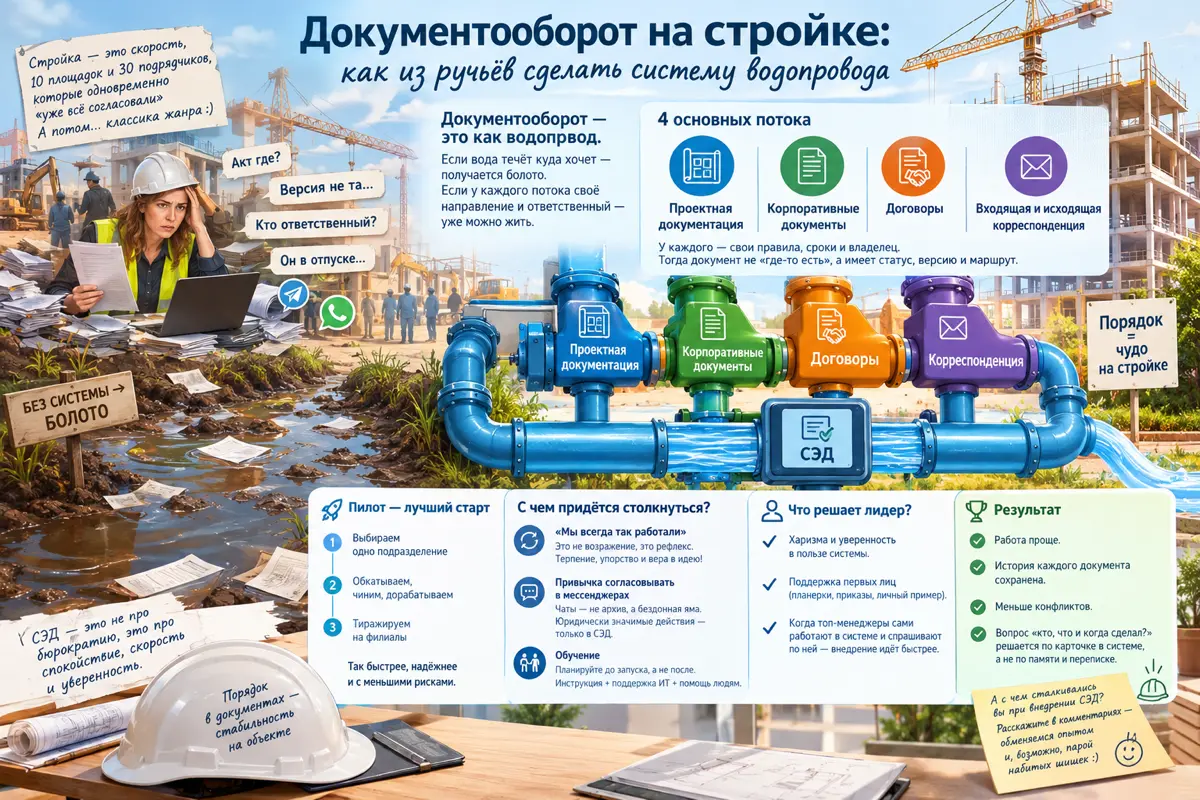 Документооборот на стройке | Сетка — социальная сеть от hh.ru