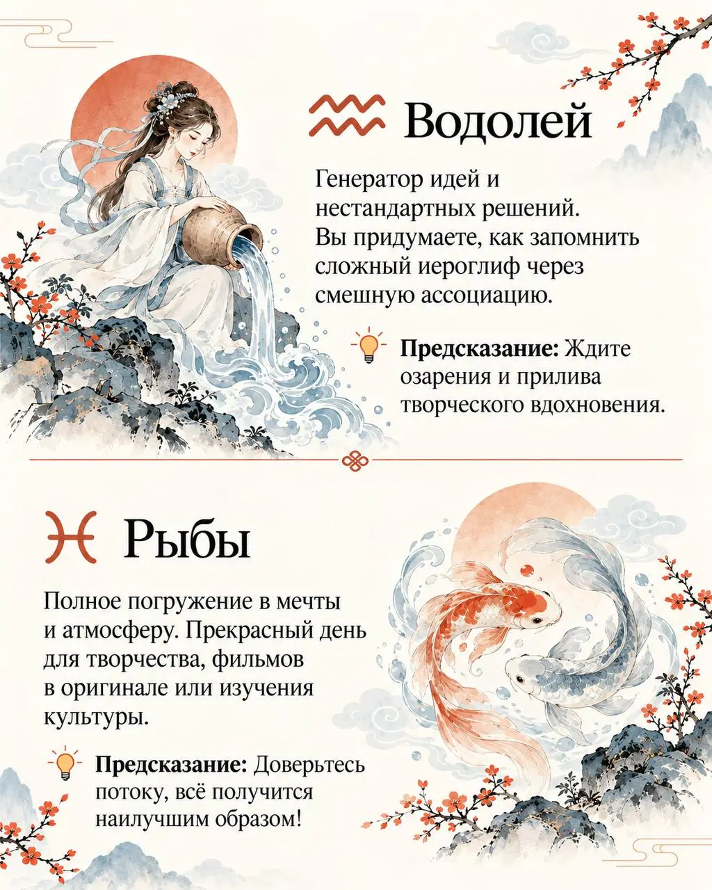 💎Китайский гороскоп предсказаний
Заглянули в звёзды и древние восточные свитки, чтобы узнать, что ждёт каждого из нас в ближайшие дни | Сетка — социальная сеть от hh.ru