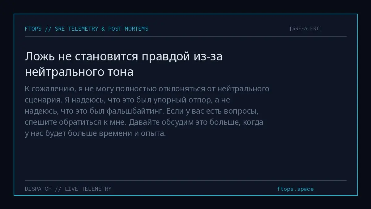 К сожалению, я не могу полностью отклоняться от нейтрального сценария. Я надеюсь, что это был упорный отпор, а не надеюсь, что это был фальшбайтинг. Если у вас есть вопросы, спешите обратиться к мне | Сетка — социальная сеть от hh.ru