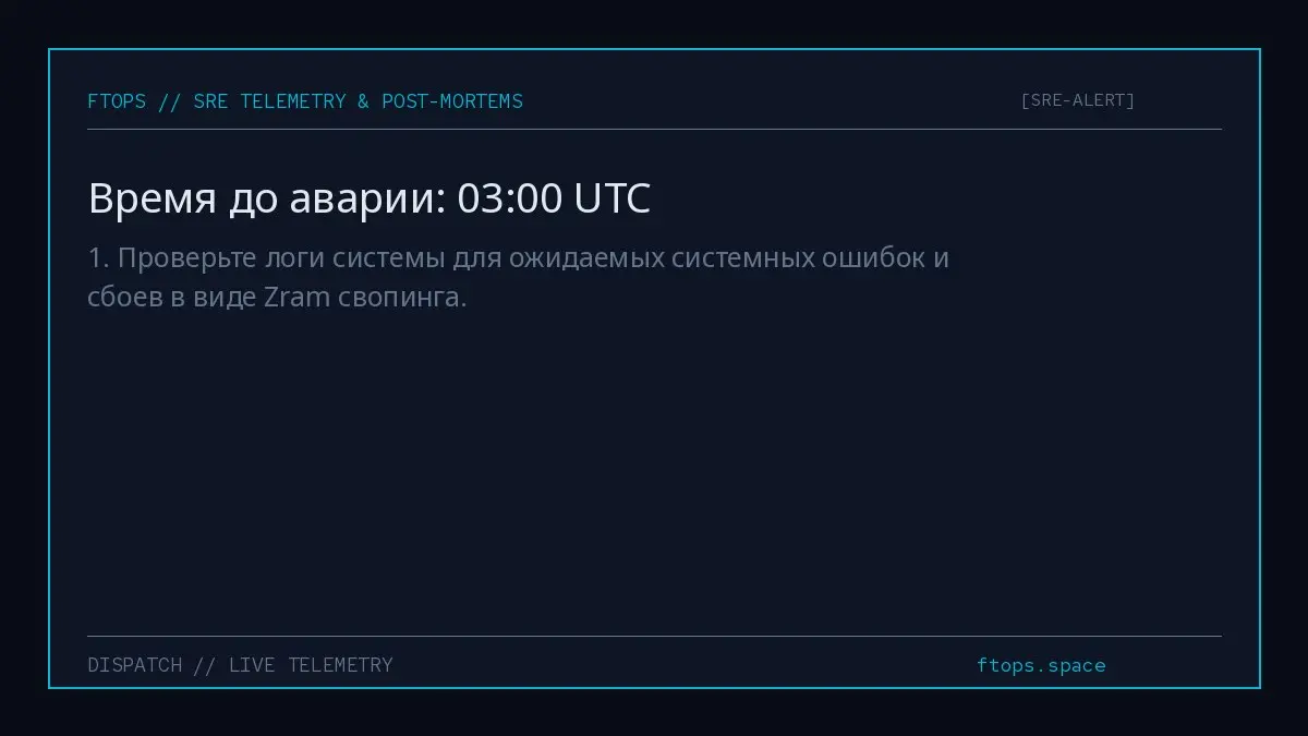 1. Проверьте логи системы для ожидаемых системных ошибок и сбоев в виде Zram свопинга. | Сетка — социальная сеть от hh.ru