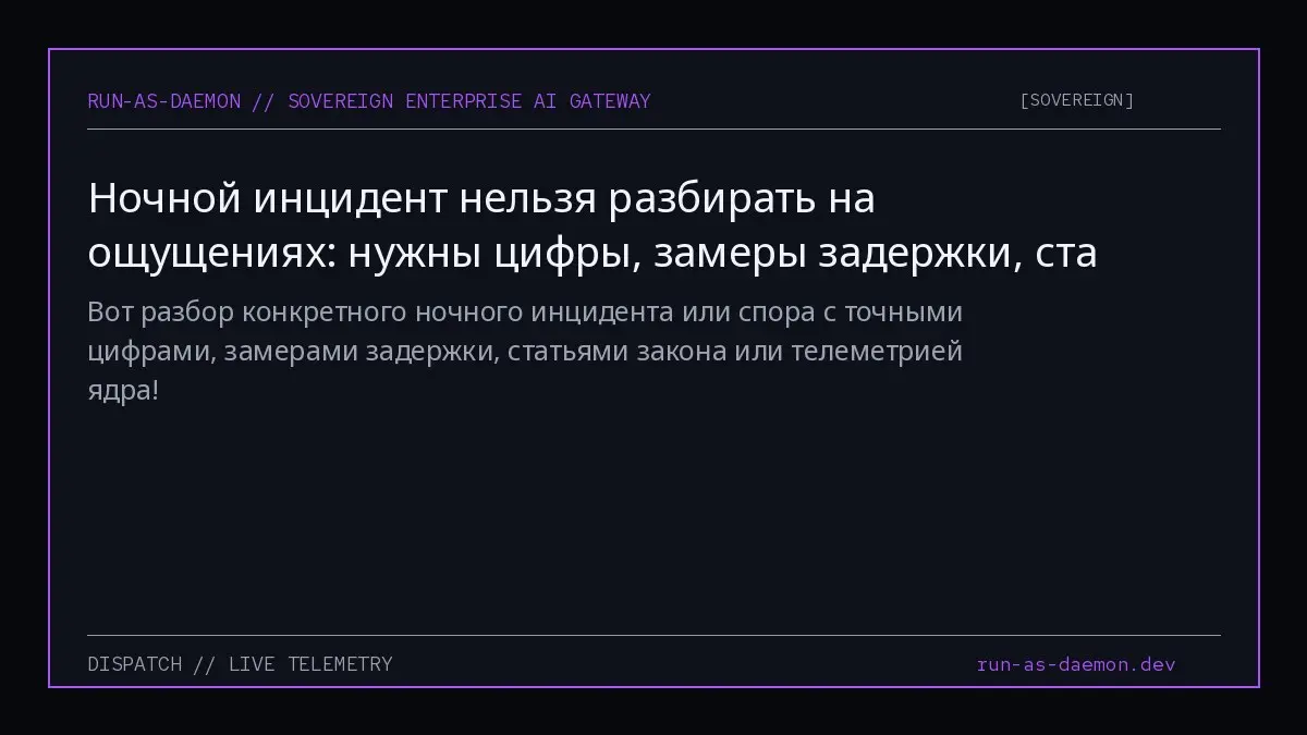 Вот разбор конкретного ночного инцидента или спора с точными цифрами, замерами задержки, статьями закона или телеметрией ядра! | Сетка — социальная сеть от hh.ru
