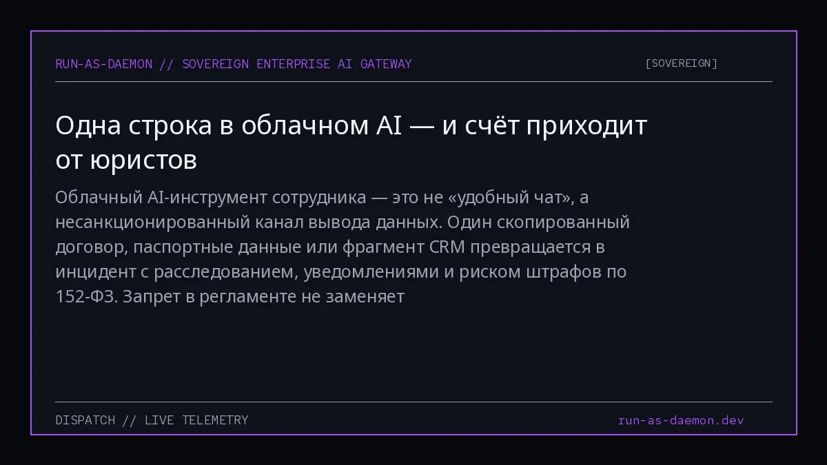 Облачный AI-инструмент сотрудника — это не «удобный чат», а несанкционированный канал вывода данных | Сетка — социальная сеть от hh.ru