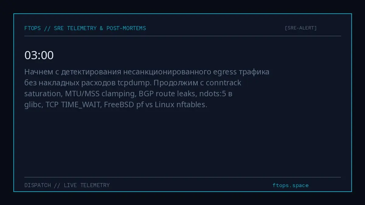 Начнем с детектирования несанкционированного egress трафика без накладных расходов tcpdump | Сетка — социальная сеть от hh.ru