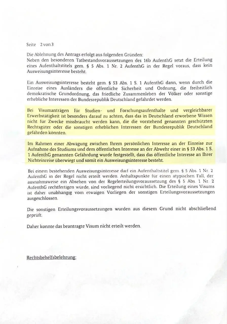 «Полученные знания могут навредить Германии»: россиянке отказали в визе на обучение дизайну
Посольство Германии в Москве отказало выпускнице программы «Дизайн» ВШЭ в визе для учебы в немецком вузе | Сетка — социальная сеть от hh.ru