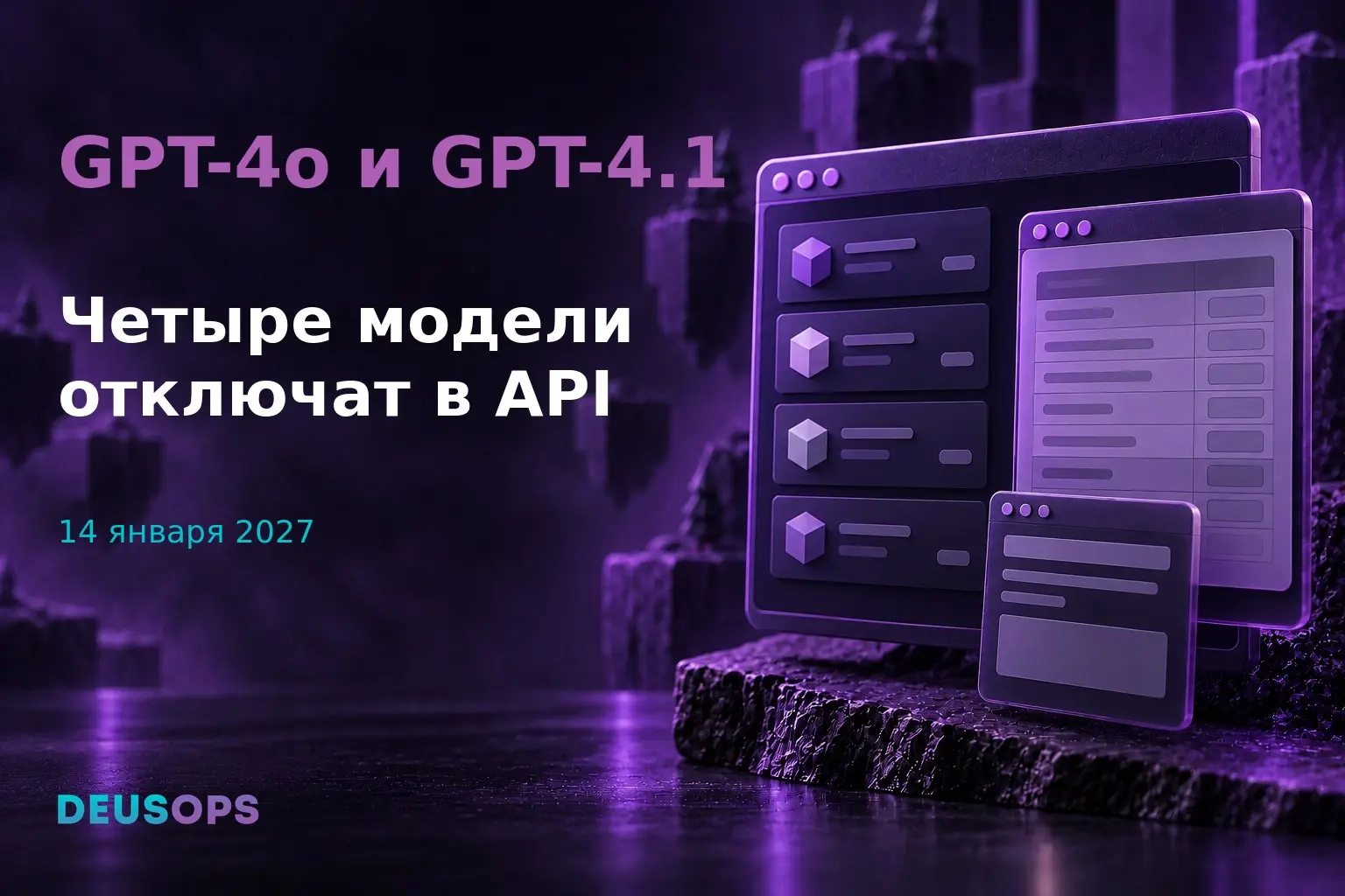 OpenAI отключит четыре модели GPT-4 в API 14 января 2027 года
Кого затрагивает: Пользователи API GPT-4o, GPT-4o mini, GPT-4.1 и GPT-4.1 mini, их снимков и дообученных версий | Сетка — социальная сеть от hh.ru