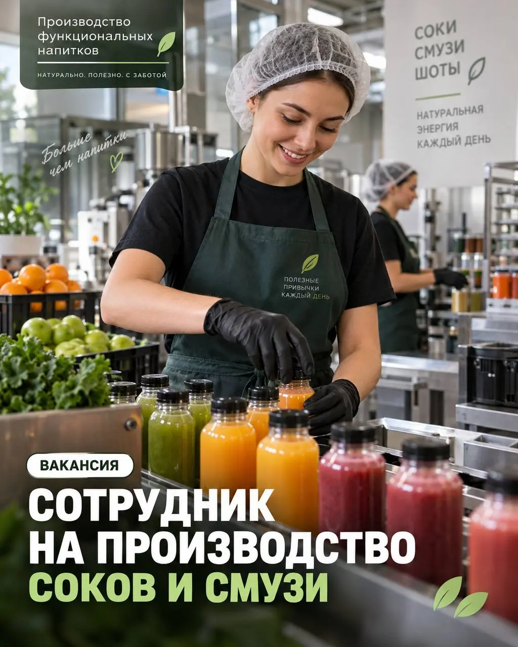 СОТРУДНИК НА ПРОИЗВОДСТВО СОКОВ И СМУЗИ
От 4 000₽/смена
Производство функциональных напитков
• Москва
• Производство
• +79858149808
Полное описание вакансии размещено в Телеграм и Макс | Сетка — социальная сеть от hh.ru