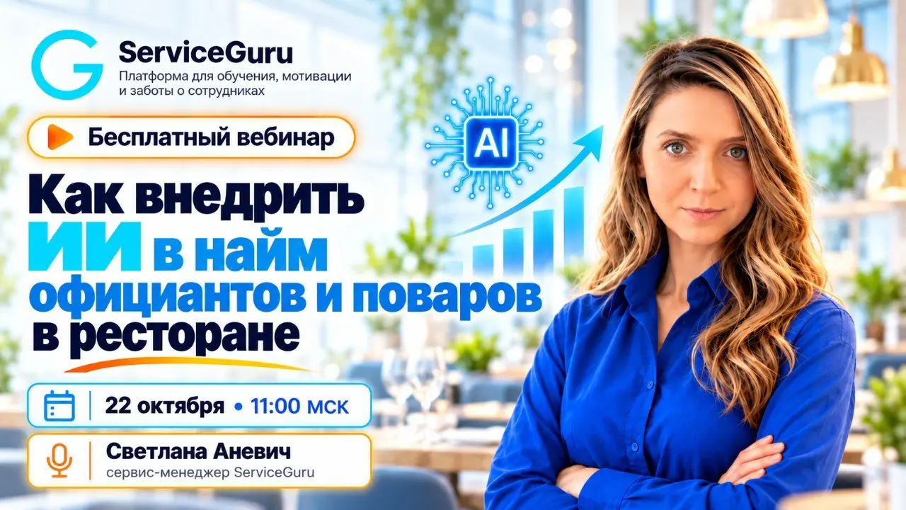 ❗️Как внедрить ИИ в найм официантов и поваров в ресторане
Рестораны продолжают тратить время и деньги на поиск сотрудников, но проблема не всегда в нехватке кандидатов | Сетка — социальная сеть от hh.ru