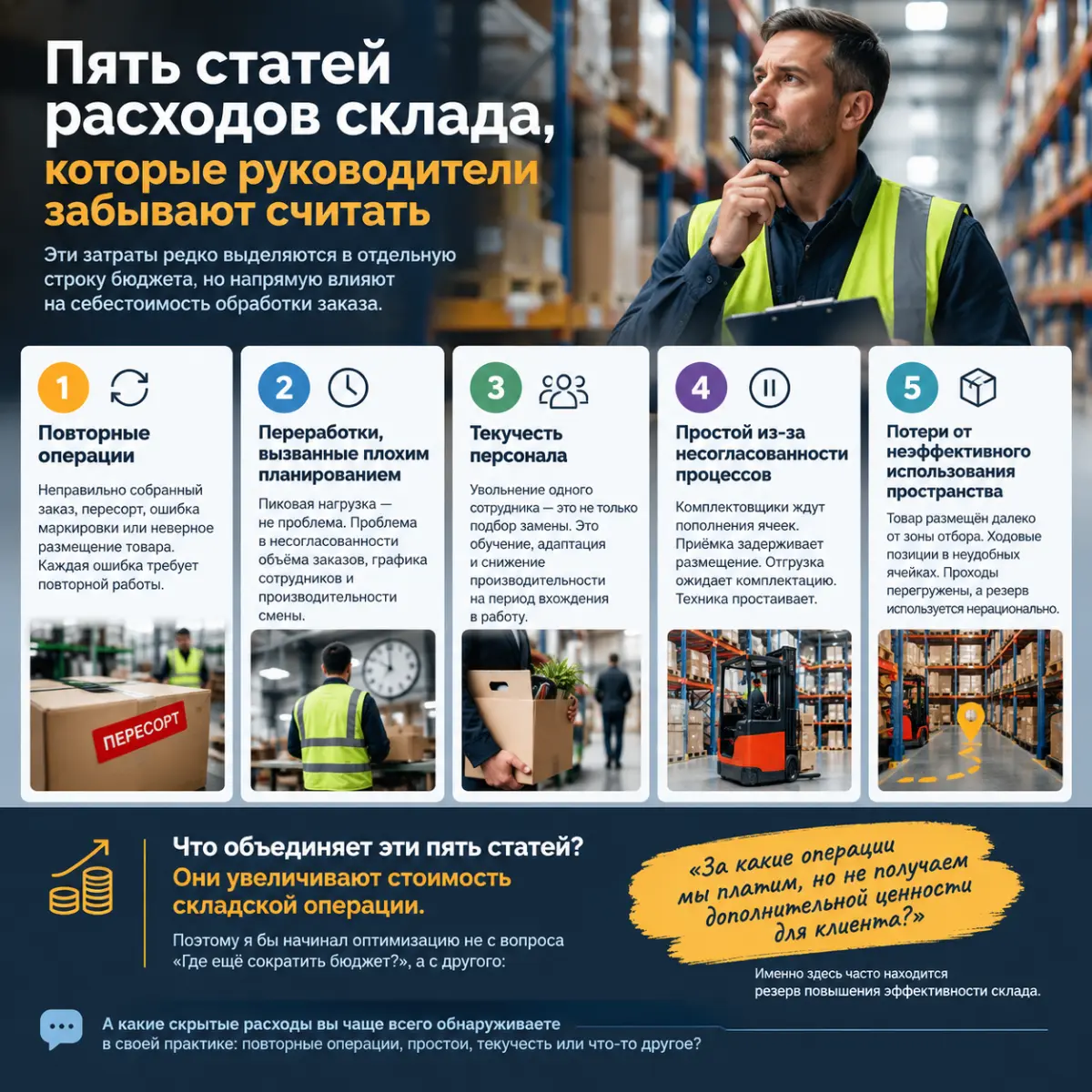 Пять статей расходов склада, которые руководители забывают. | Сетка — социальная сеть от hh.ru