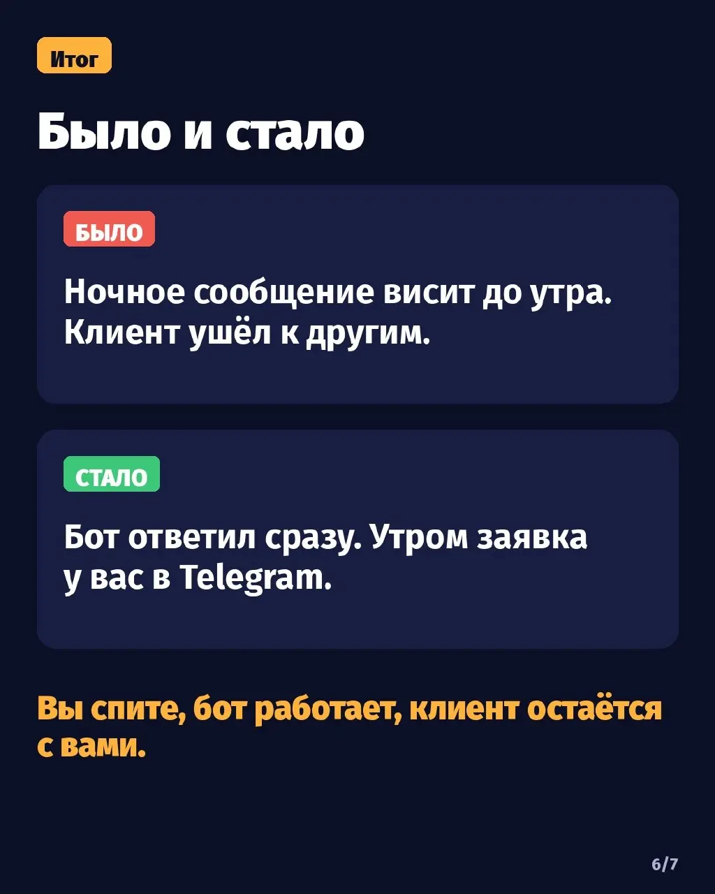 Клиент написал поздно вечером, вы увидели сообщение утром. Он к тому времени уже записался к тем, кто ответил первым | Сетка — социальная сеть от hh.ru