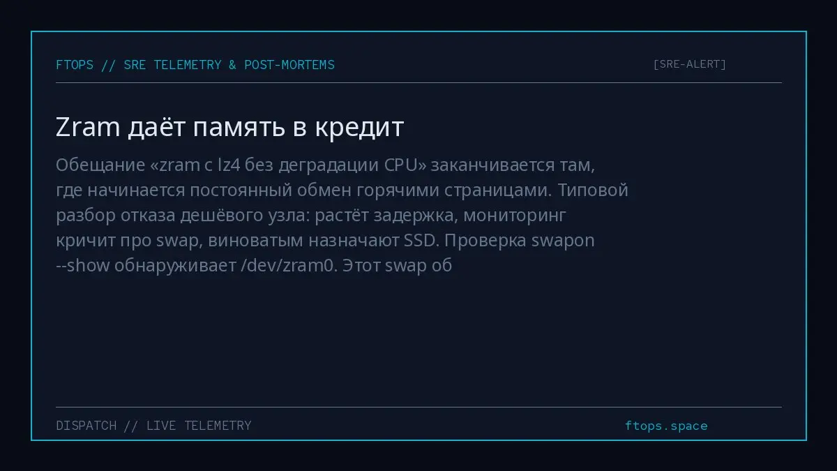 Обещание «zram с lz4 без деградации CPU» заканчивается там, где начинается постоянный обмен горячими страницами | Сетка — социальная сеть от hh.ru
