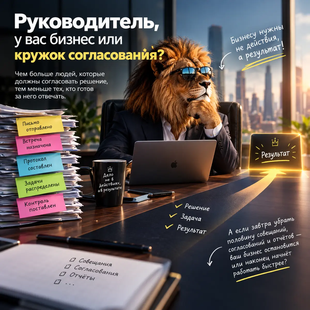 Руководитель, у вас бизнес или кружок согласования?
Есть один любопытный управленческий парадокс | Сетка — социальная сеть от hh.ru