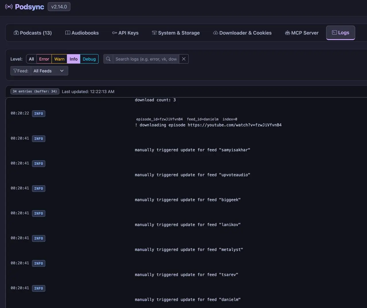 Podsync v2.14.0: аудиокниги, Rutube и нормальная диагностика
Выкатил крупное обновление Podsync
Что нового:
• Аудиокниги. Теперь папку с MP3/M4A можно превратить в сериальный подкаст | Сетка — социальная сеть от hh.ru