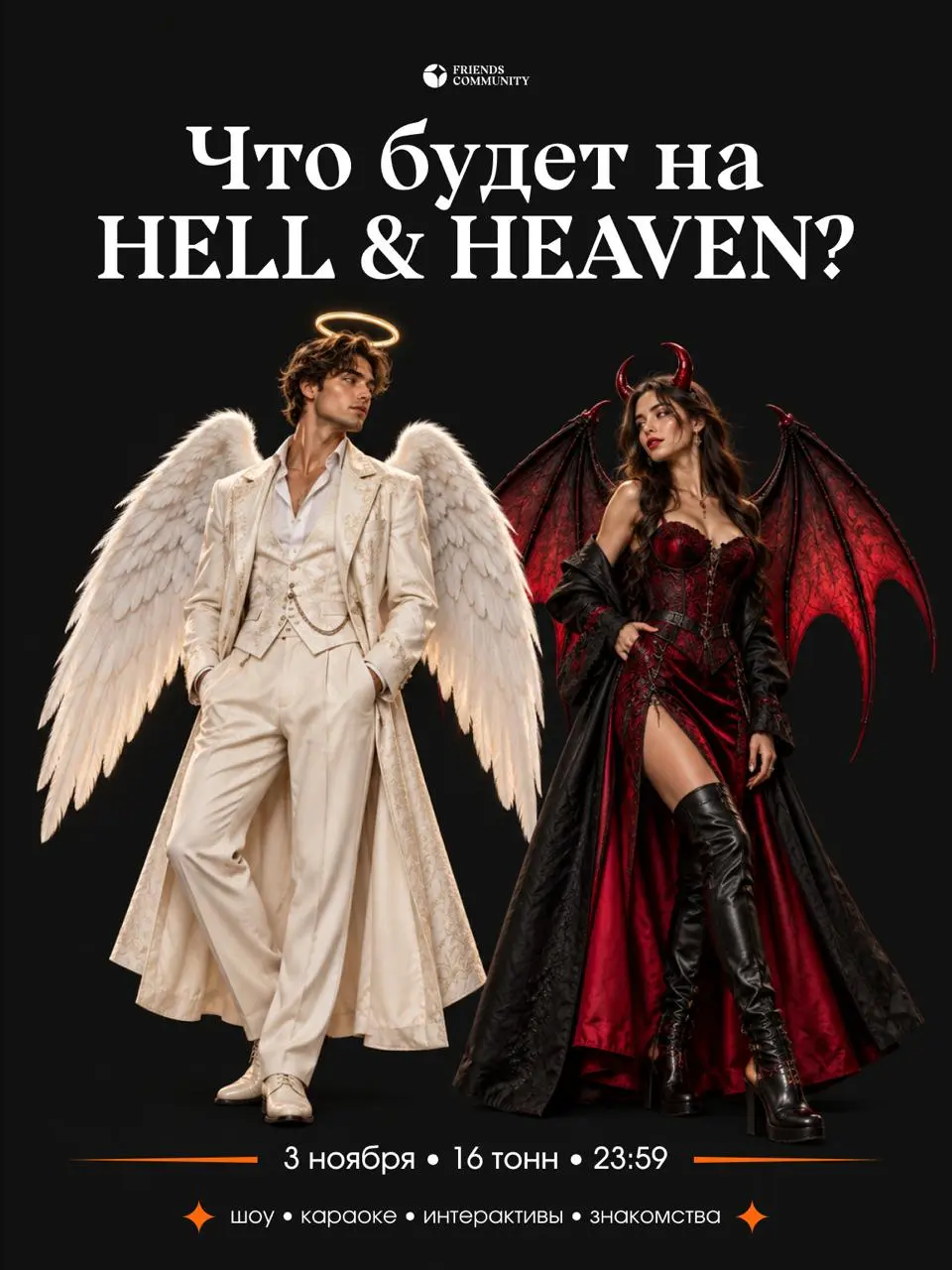 😈 Что будет на HELL & HEAVEN? 😇
3 ноября встречаемся в «16 тонн» на нашей Halloween-вечеринке! ❤️‍🔥
Рассказываем, что мы для вас подготовили!
🎤 Сцена и шоу
Караоке с настоящей сценой, танцевальный фле... | Сетка — социальная сеть от hh.ru