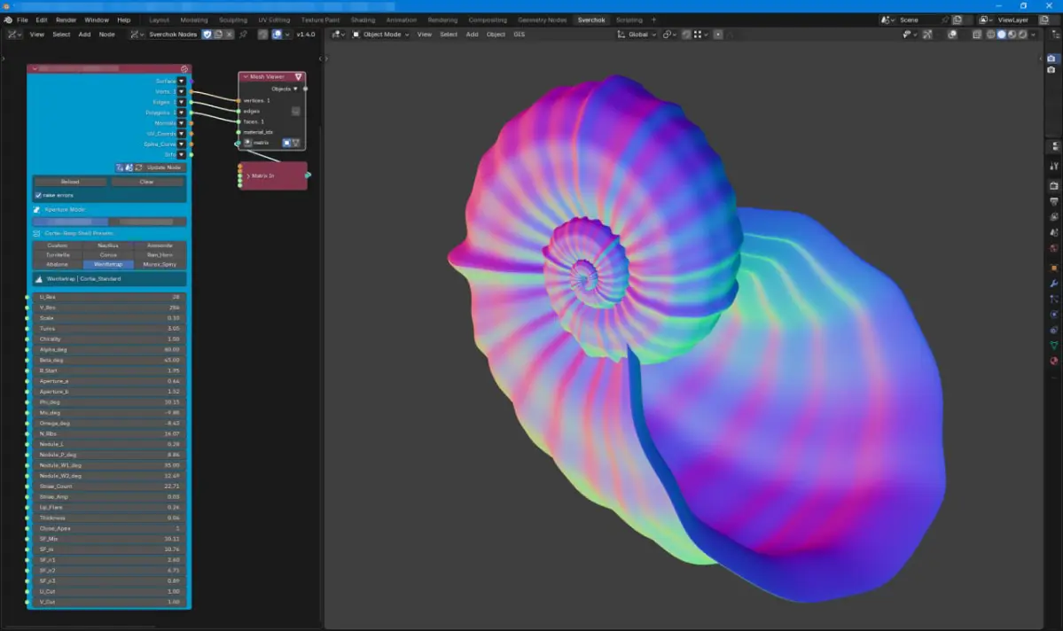Генератор ракушек да рожек в Blender 3D | Сетка — социальная сеть от hh.ru