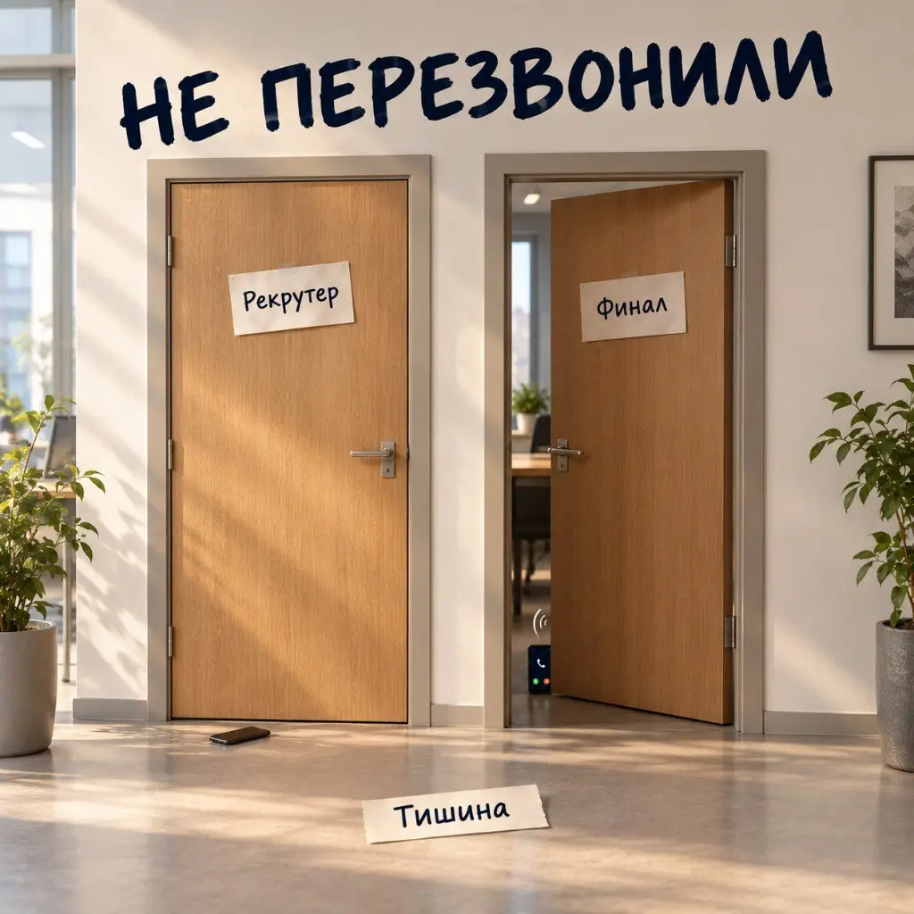 После рекрутера тишина чаще, чем после финала
Axios 24 сентября 2024, по Greenhouse: 52% соискателей в США столкнулись с тишиной на интервью. В пересказе за прошлый год стояло 67% | Сетка — социальная сеть от hh.ru