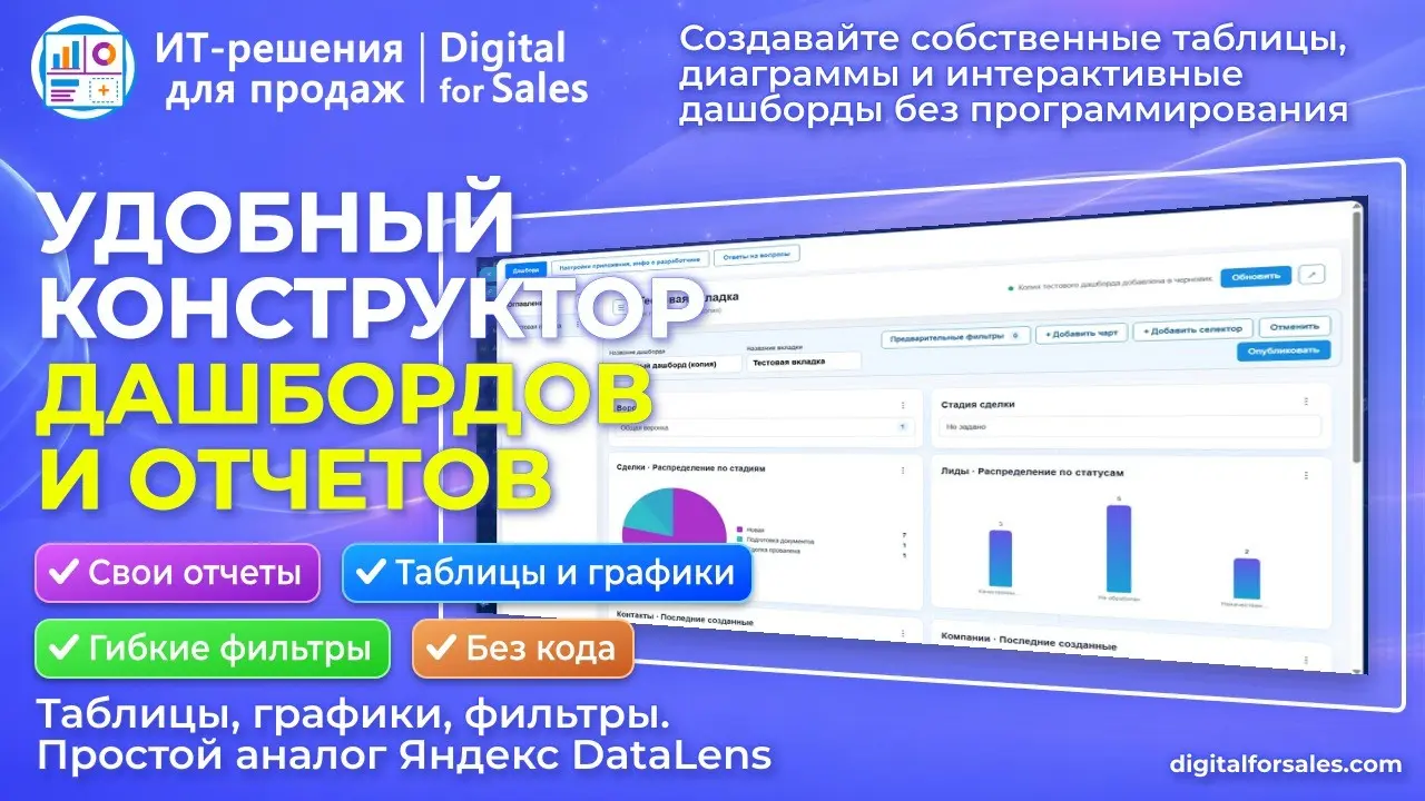 Конструктор дашбордов: аналитика CRM на одном экране | Сетка — социальная сеть от hh.ru