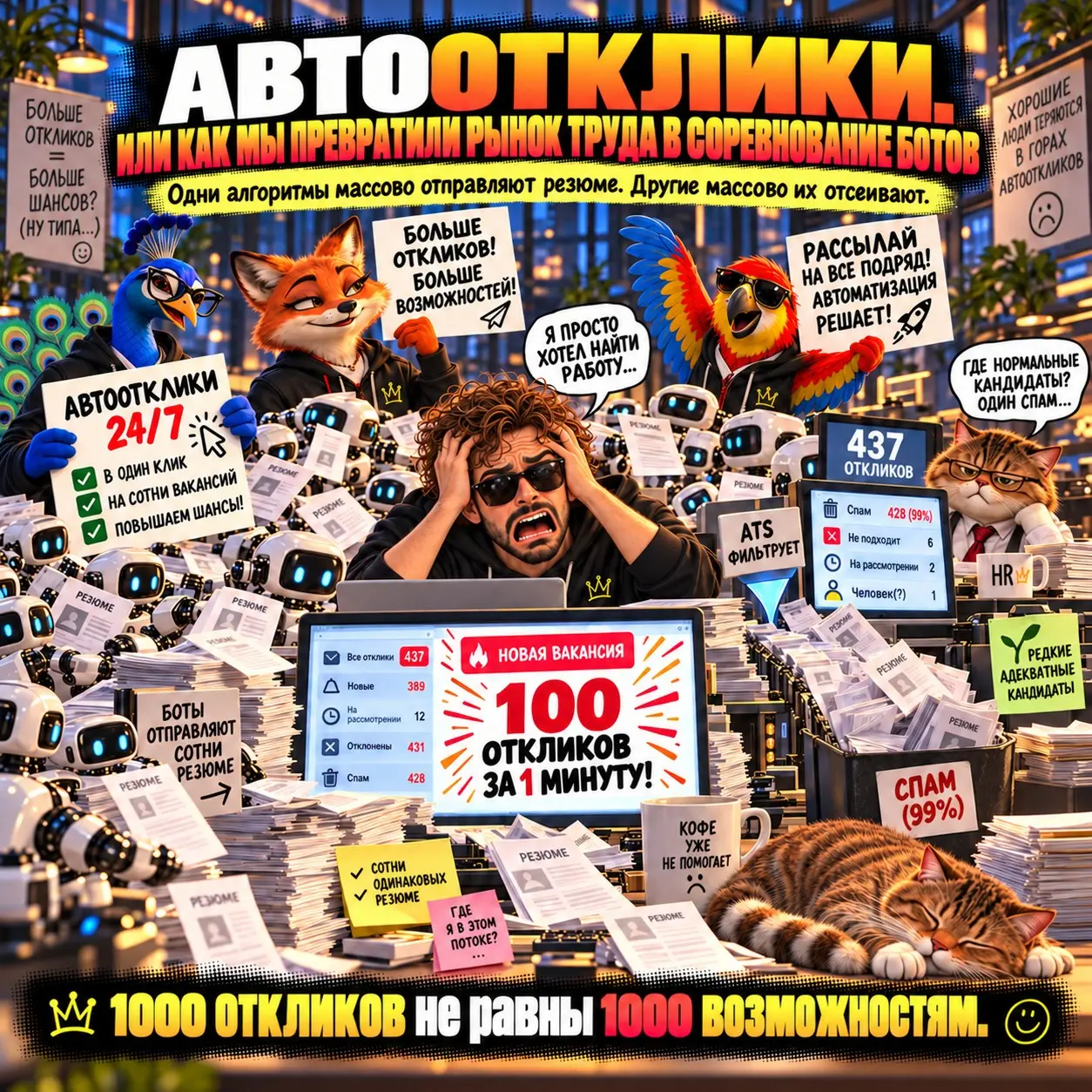 Автоотклики или соревнование ботов. | Сетка — социальная сеть от hh.ru
