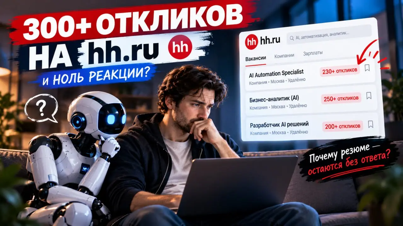 💼 300+ откликов на hh.ru. Где обратная связь?
Более 300 откликов на вакансии. Резюме, сопроводительные письма, реальные проекты. И практически нулевая реакция работодателей | Сетка — социальная сеть от hh.ru