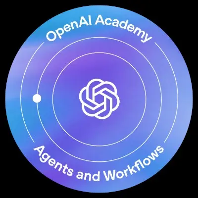 Вот такой бейдж даёт Openai.com при прохождении своих некоторых курсов AI. | Сетка — социальная сеть от hh.ru