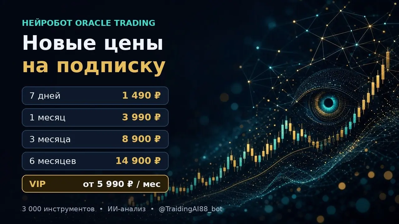 Нейробот Oracle Trading: снизили цены на подписку
Пересмотрели тарифы нейробота: подписка стала заметно доступнее, а попробовать можно уже с 7 дней | Сетка — социальная сеть от hh.ru
