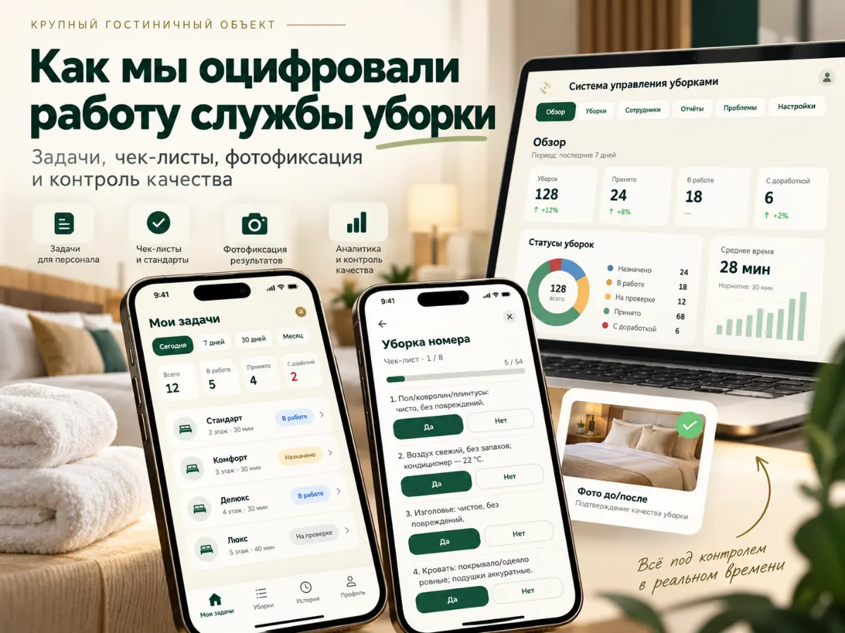 150 уборок в день: как мы автоматизировали службу | Сетка — социальная сеть от hh.ru