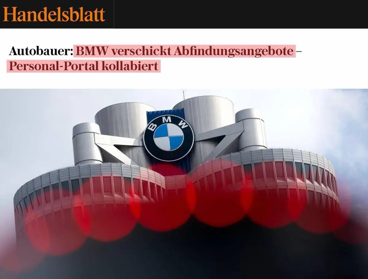 Немецкое подразделение BMW предложили 40.000 сотрудникам уволиться — желающих оказалось так много, что они обвалили корпоративный портал компании с подачей заявок.
Всё из-за выплат. BMW дают по €50 | Сетка — социальная сеть от hh.ru