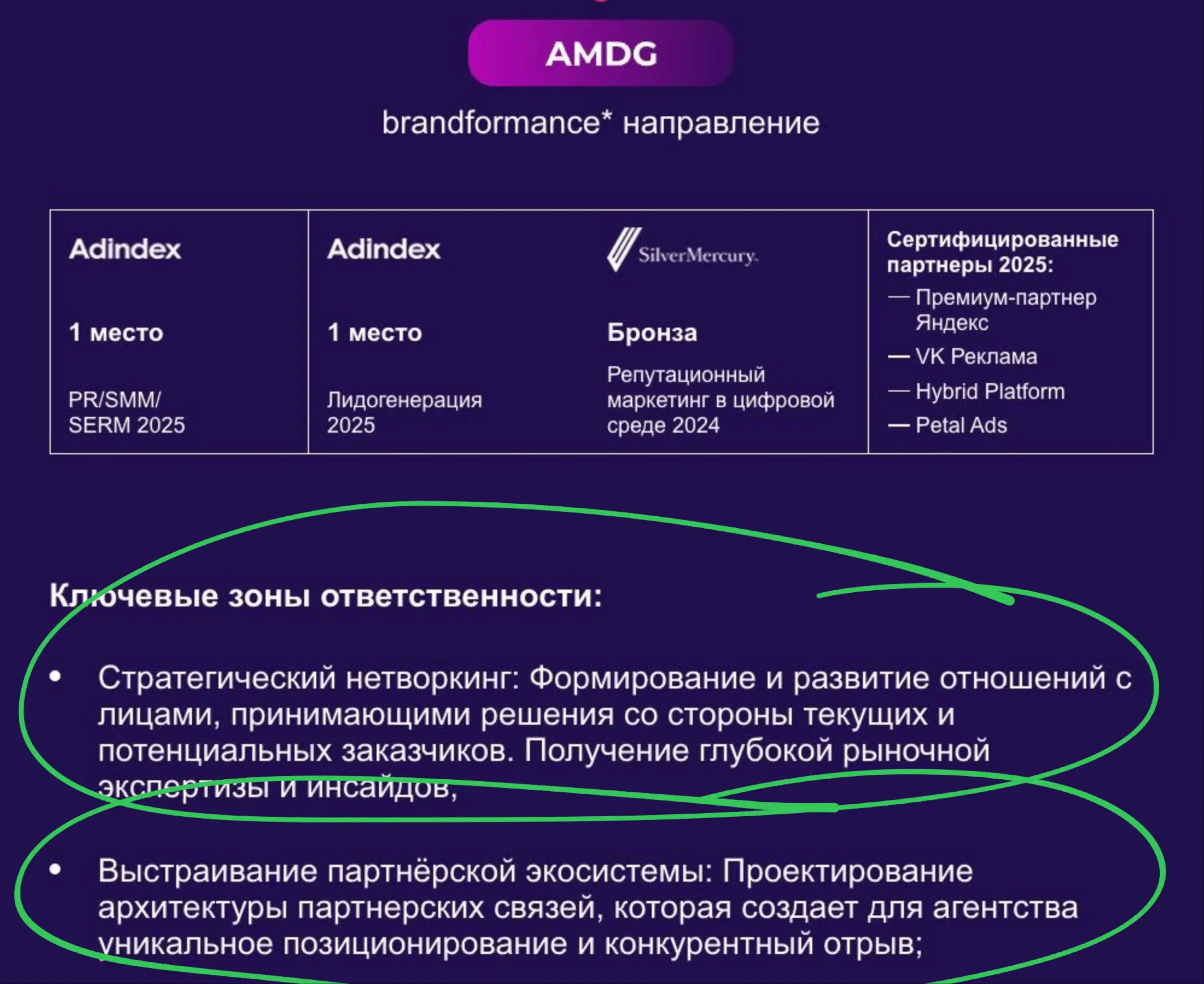 🤔 "Проектирование архитектуры партнерских связей, которая создает для агентства уникальное позиционирование и конкурентный отрыв" - чем бы это могло попахивать коллеги?
ADMG ищет себе вице-президента ... | Сетка — социальная сеть от hh.ru