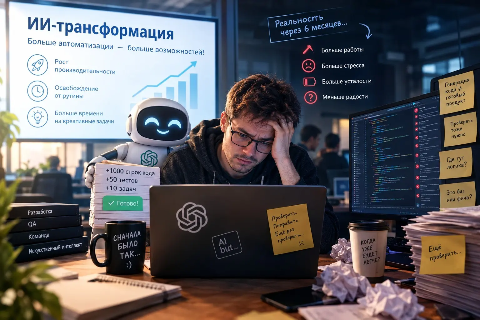 ИИ в IT: когда «ускорение» превращается в тихий саботаж | Сетка — социальная сеть от hh.ru